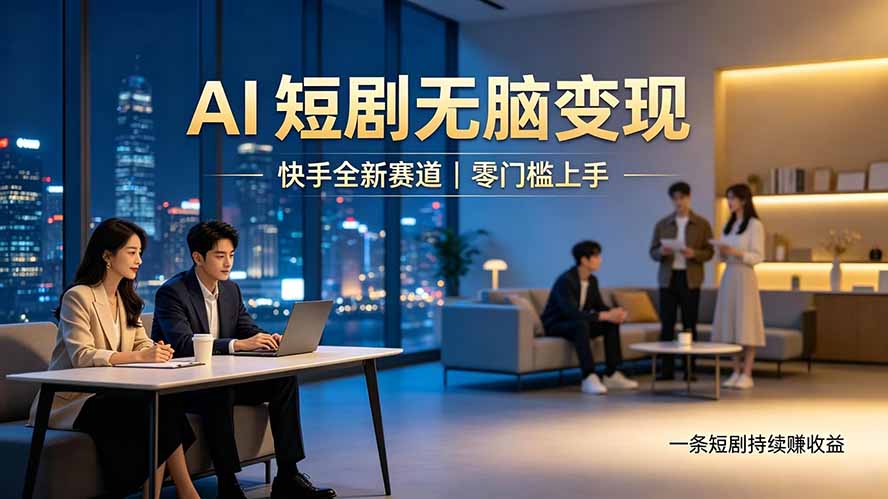 别乱找副业了，快手 AI 短剧零门槛长久被动增收-龙部落