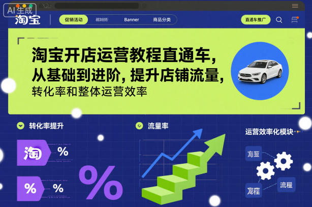 淘宝开店运营教程直通车,从基础到进阶,提升店铺流量,转化率和整体运营效率(更新26年3月15日)