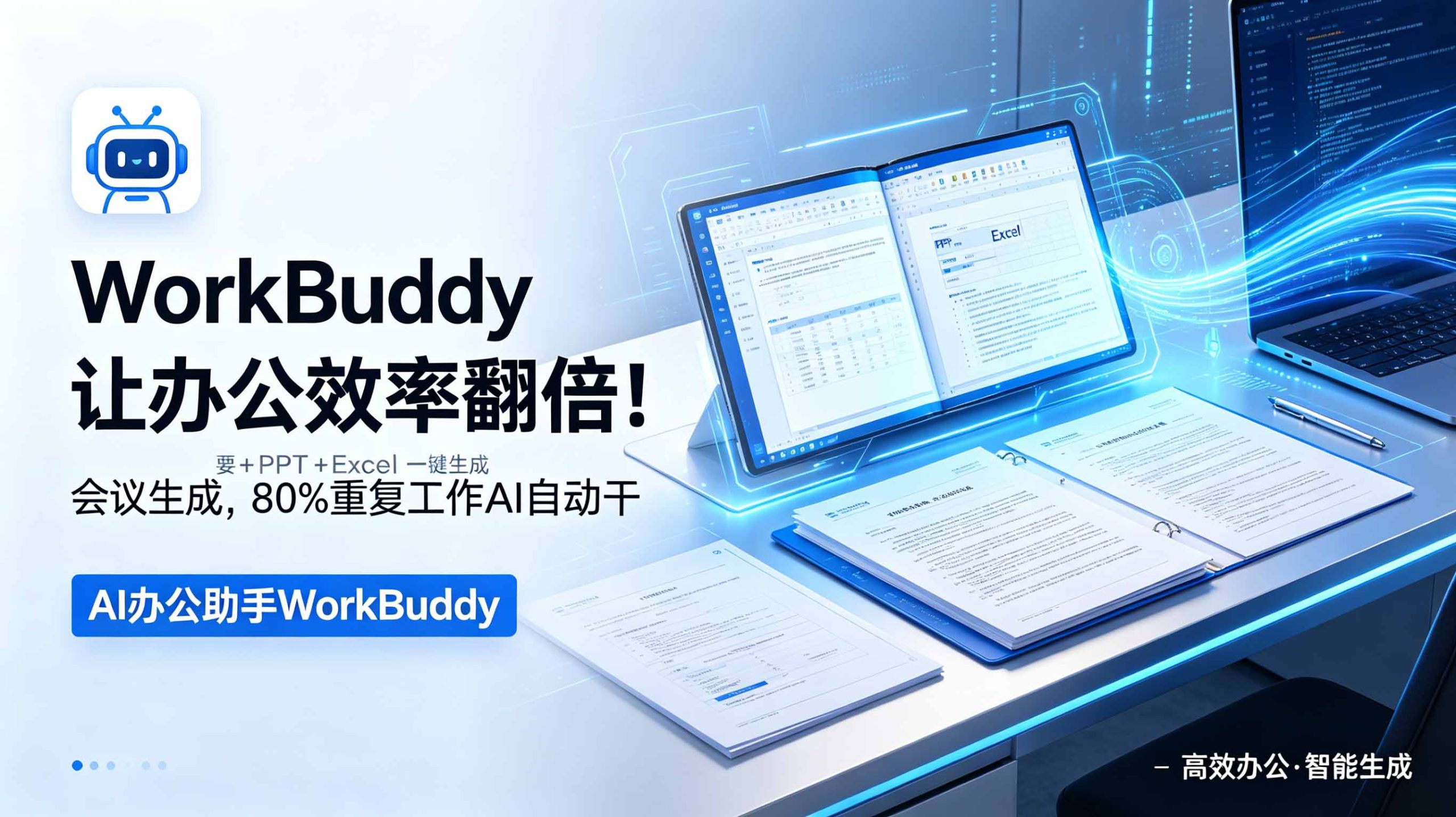WorkBuddy让办公效率翻倍!会议纪要+PPT+Excel一键生成,80%重复工作AI自动干-龙部落