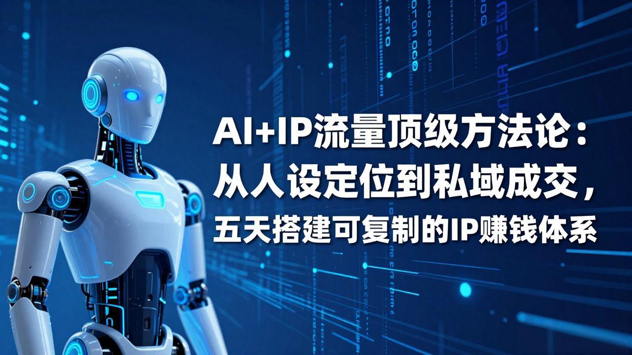 AI+IP顶级方法论:从人设定位到私域成交,五天搭建可复制的IP赚钱体系-龙部落