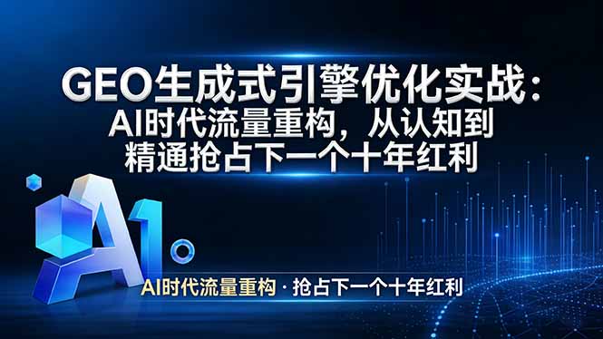 GEO 生成式引擎优化实战：AI时代流量重构，从认知到精通抢占下一个十年红利-龙部落