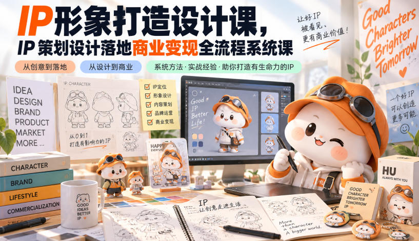 IP形象打造设计课,IP策划设计落地商业变现全流程系统课-龙部落