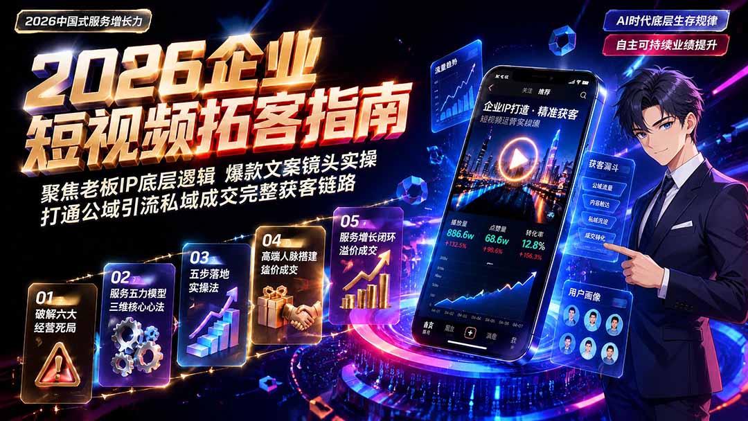 2026AI时代服务增长力实战课-无水印|五力模型三维心法教学,破解门店客源流失低价内卷实现长效业绩增长-龙部落