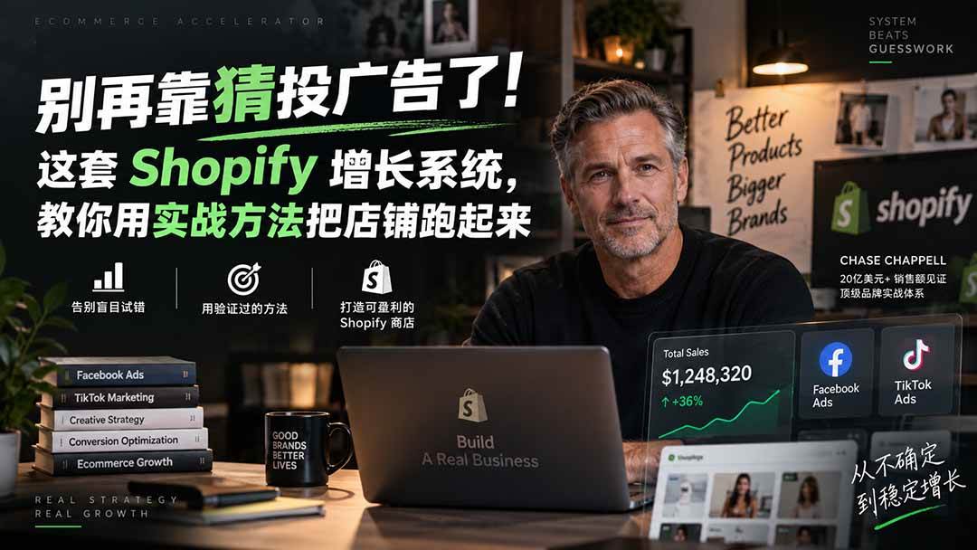 （20367期）别再靠猜投广告了！这套 Shopify 增长系统，教你用实战方法把店铺跑起来【原创双语字幕】-龙部落