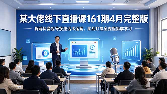 某大佬线下直播课161期4月完整版，拆解抖音起号投流话术运营，实战打法全流程拆解学习-龙部落